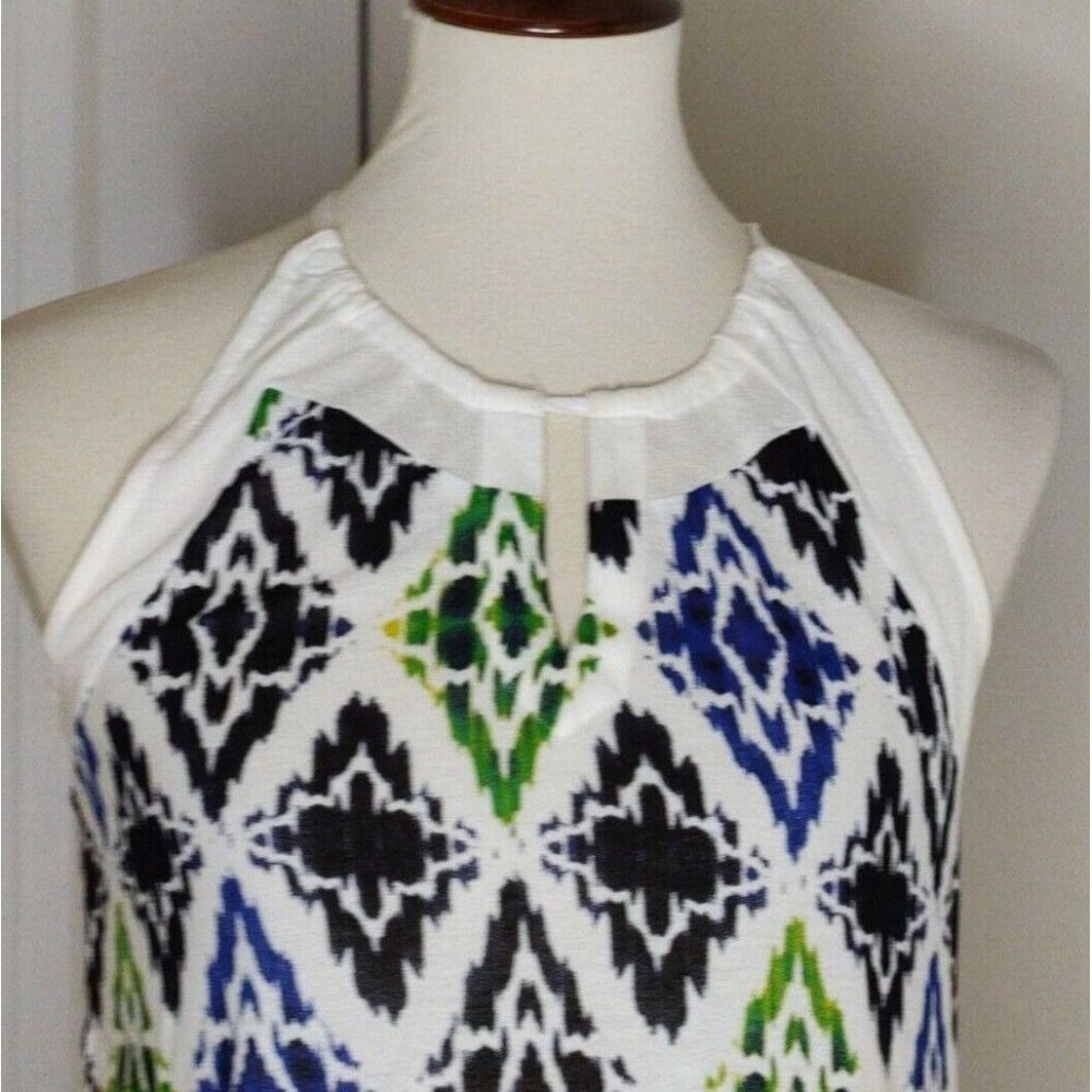 Ann Taylor  Knit Top Halter Printed White Multicolor - Picture 3 of 8